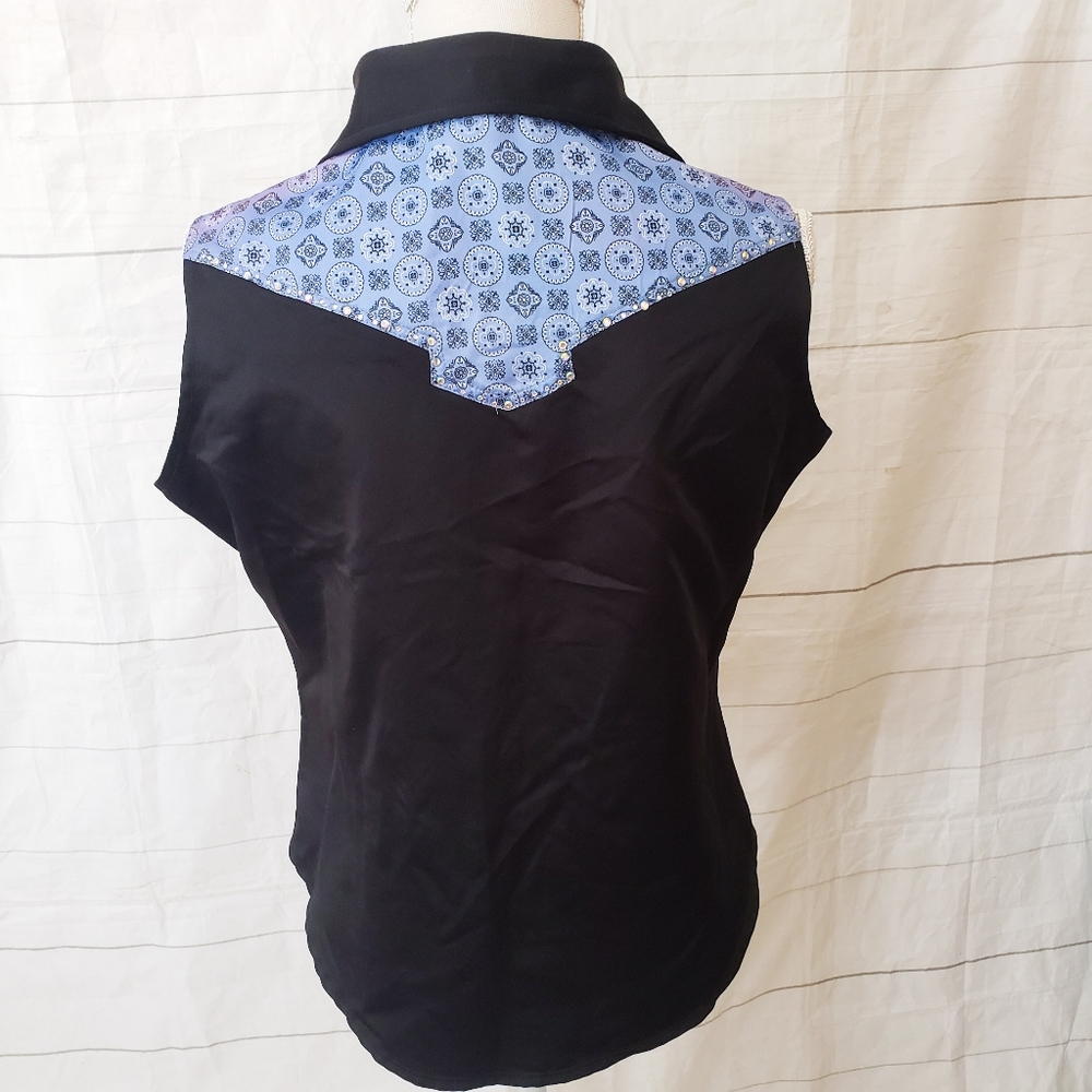 Western Ethics sleeveless satin blouse snap down - Picture 2 of 6